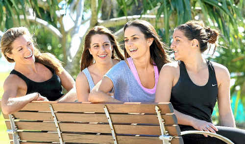 Sians Zumba Classes on the Gold Coast instructors Jaime Vella, Alana Barea, Paris Lucas and Marie Addinsall. Sians Zumba Classes on the Gold Coast instructors Jaime Vella, Alana Barea, Paris Lucas and Marie Addinsall.